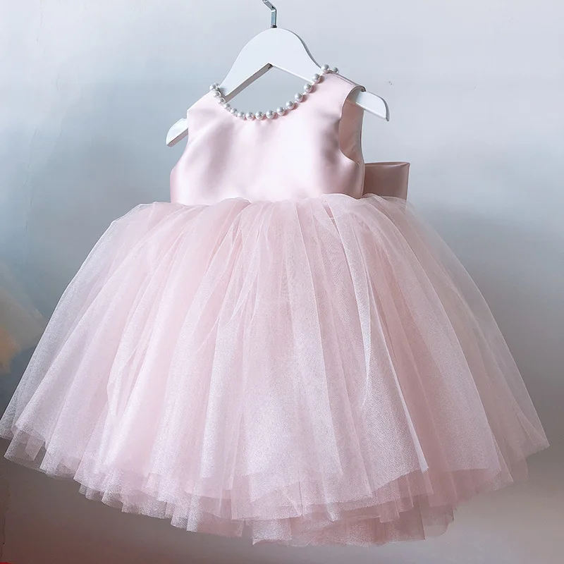 

Girl's Princess Dress for One Year Baby Children's ' Pink Birthday Party Gown Flower Girl's Wedding Elegant Performance Dress