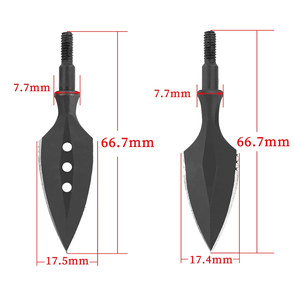 Archery Arrowhead 6/12pcs 180-200grain Retro High Carbon Steel Blades Broadheads for Bow Arrow Hunting