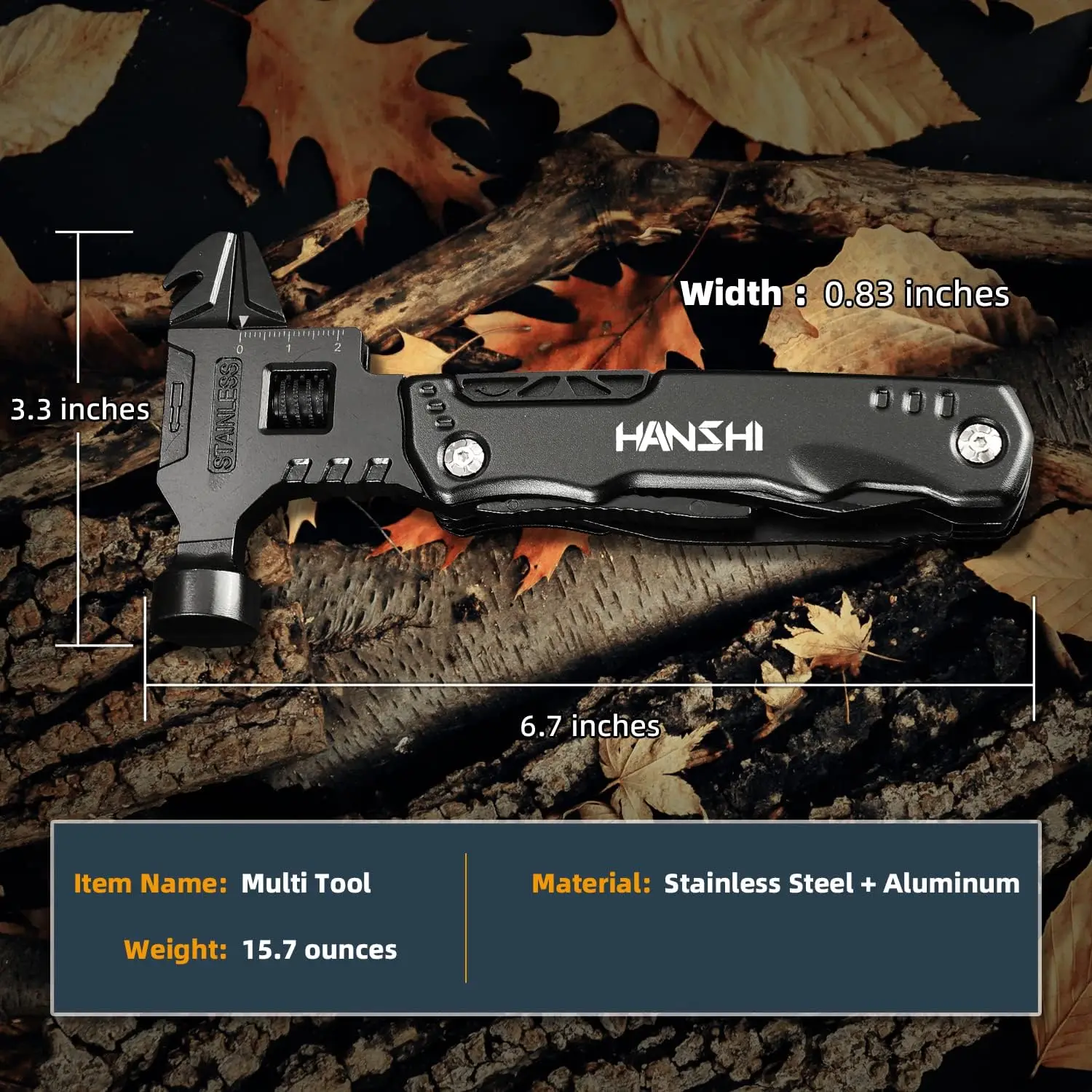 Multi Functional Adjustable Open-end Wrench Combination Universal Folding Pliers EDC Tool 4