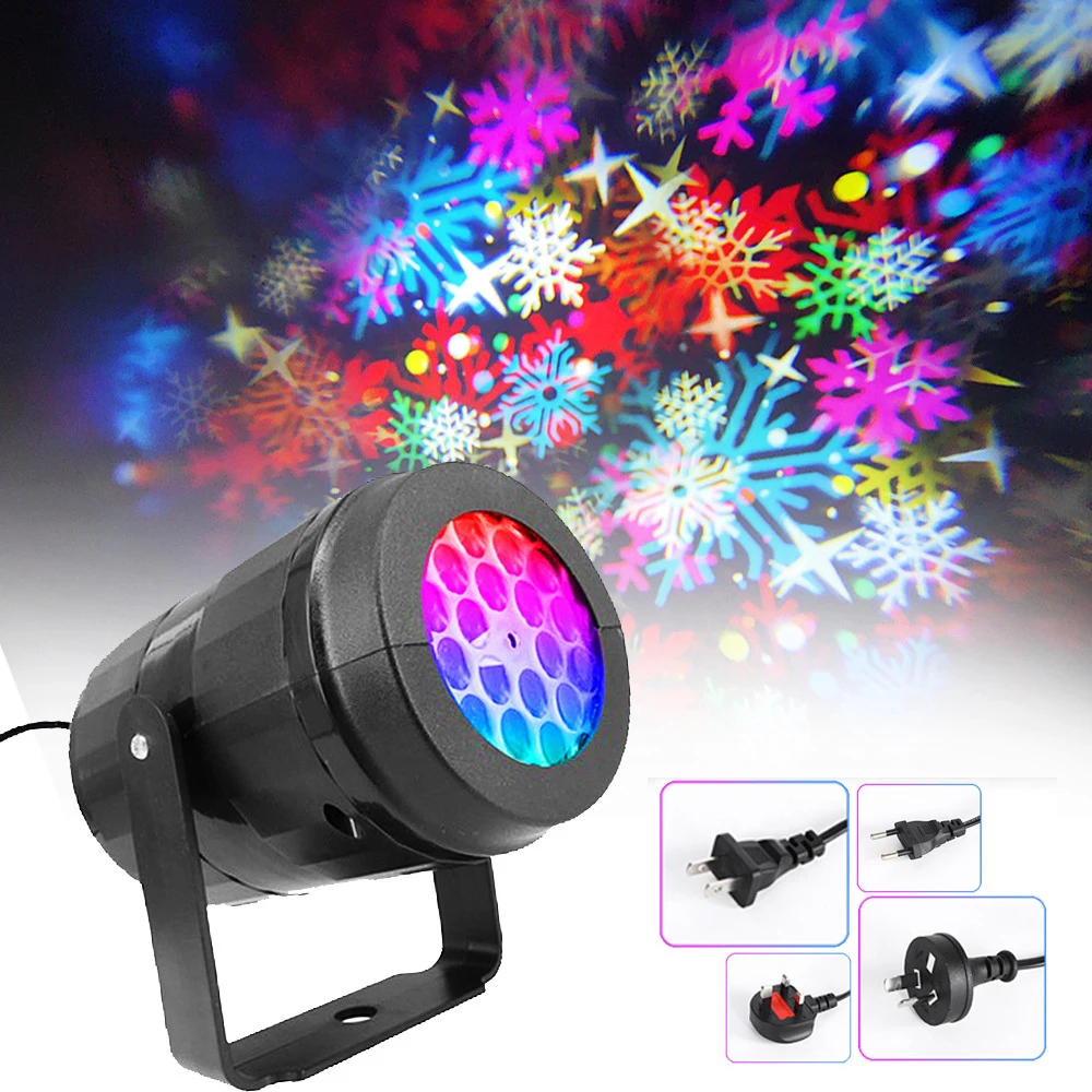 AC85-265V Snowflake Projector Light RGB Color or White Indoor Romantic Decoration for Christmas,Party,Wedding,Birthday,New Year