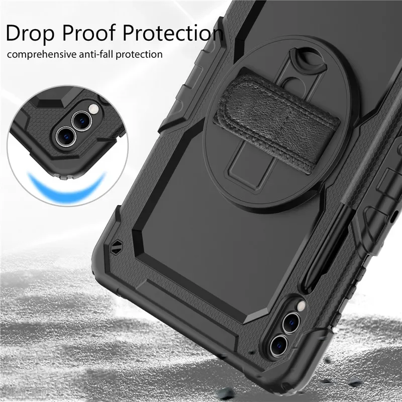 Tablet à Prova de Choque para Samsung Galaxy Tab s9 s8 Ultra 14.6 s7 Plus fe 12.4 11 Kids Stand Pet Film Alça de Ombro Case - Imagem 2