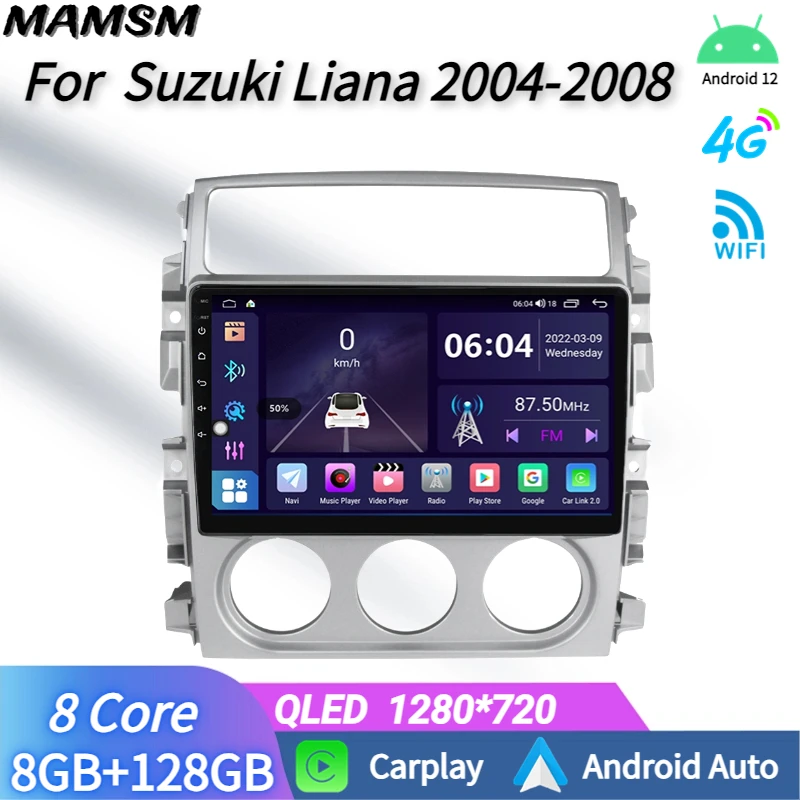 

2 DIN Car Radio With Android Screen For Suzuki Liana 2000-2010 Automotive Multimedia Player Head Unit Carplay Bluetooth GPS DVD