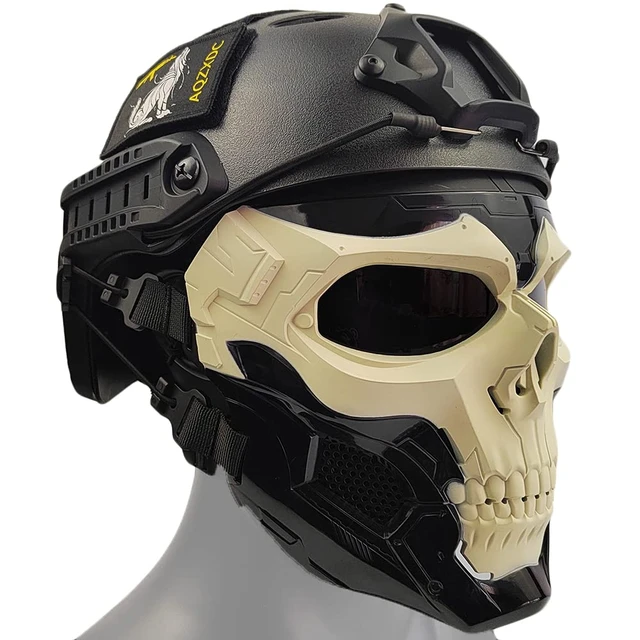 AQzxdc Fast Tactical Helmet Sets, with Full-Cover Military Airsoft