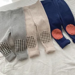 Leggings côtelés pour bébé, pantalon Patch, en coton, confortable, pour fille et garçon, mode printemps automne 