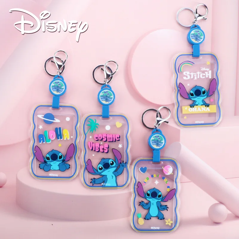 

Мультяшный Чехол для карт «Лило и Ститч» Disney, шнурок с биркой, экшн-фигурка, защитный держатель для карт для студентов, детей, подарок на день рождения и Рождество