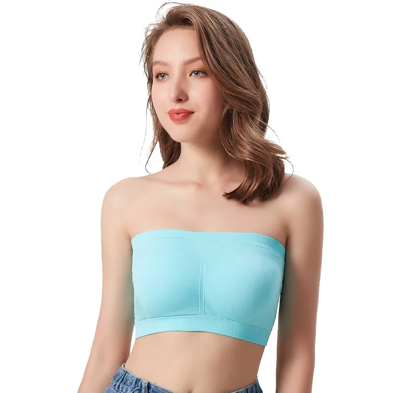 DOIAESKVE Large Size Women's Tube Top Strapless Bra Wireless Women's Bra Big Size Plus Seamless Bandeau Bra 5XL 6XL 4