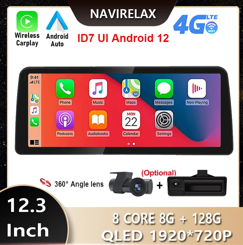 

Автомагнитола на Android 12, мультимедийный плеер 12,3 дюйма QLED1920 * 720P для BMW 5 серии E60 E61 E63 E64 E92 2005 - 2012 CCC CIC Carplay BT