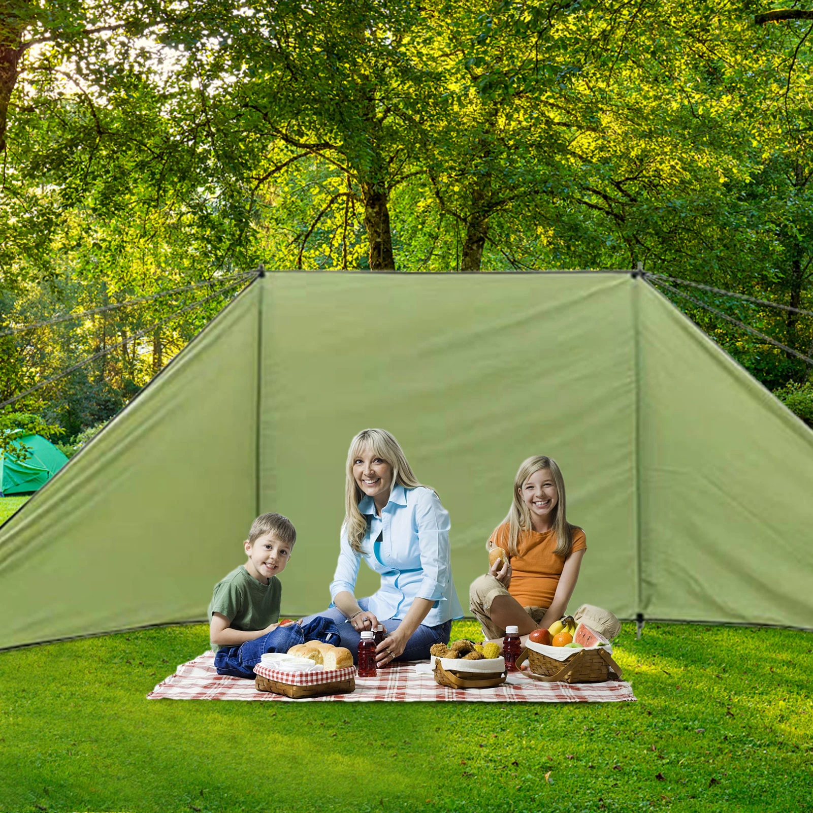 Th Camping Windshield Shield Outdoor Foldable Cloth Nonflammable For