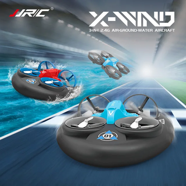 Official JJRC H101 2.4G Water Ground Air Mode RC Quadcopter Drone 3 In 1 Remote Control Outdoor Mini Aircraft Hovercraft Toys 2