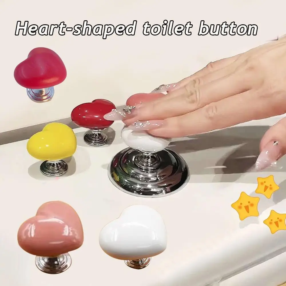 Toilet Press Button Bathroom Supplies Heart Shaped Toilet Press Button Water Tank Auxiliary Device