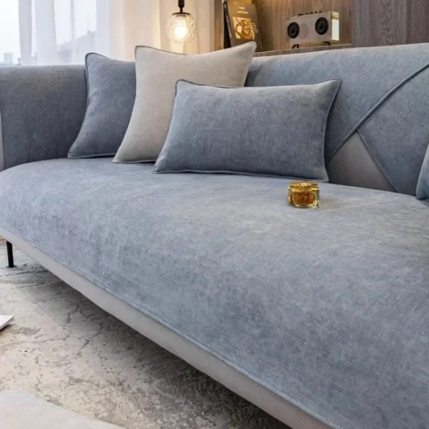 Simplized Solid Chenille Sofa Cover for Living Room Non-Slip Sofa Cushion Cover Four Seasons Universal Couch Protector Covers 5