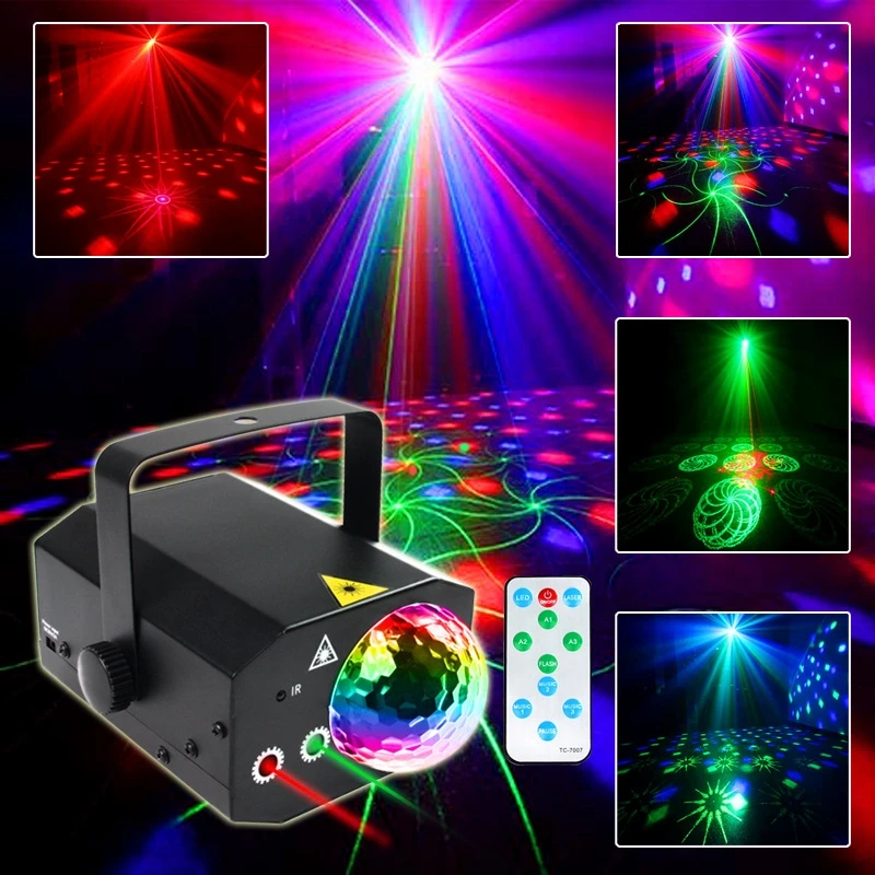 Laser Disco Ball Dj Stage Light Rosso Verde Blu Disco Party Projector Light Rgb Outdoor Christmas Club Holiday Decoration Lights