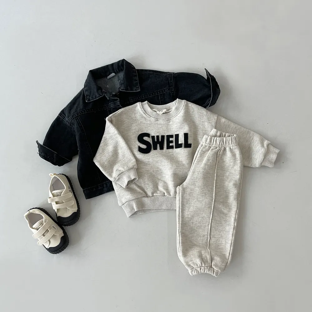 Autumn Children's Cotton Harlan Loose Baby Pants Solid Boys and Girls Casual Sports