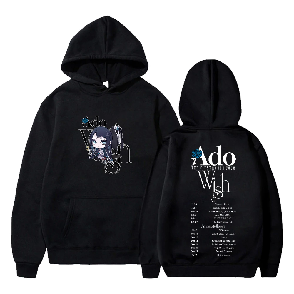 

Толстовка с капюшоном Ado Wish Merch The First World Tour, 2024, уличная одежда с длинным рукавом, Мужская и Женская толстовка с капюшоном, одежда в стиле Харадзюку