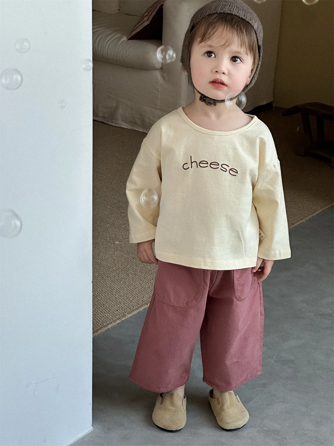 Spring New Baby Long Sleeve T Shirts Cotton Girls Letter Print Bottoming Shirts Toddler Boy Loose Casual Tops Infant Tee