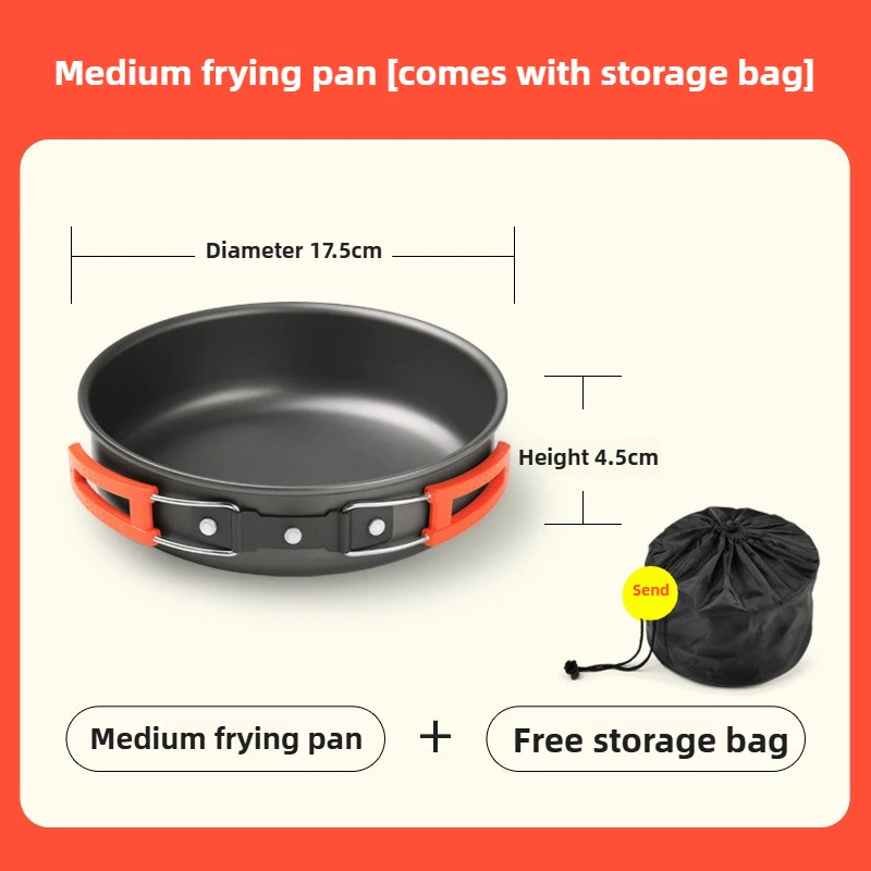 Portable Outdoor Hiking Cookware Set: Compact Teapot, Frying Pan, and Pot for Camping and Boiling Water
