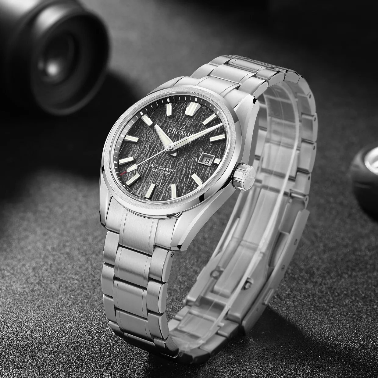 Cronos New 39mm Texture Luxury Men Business Dress Watches SW200