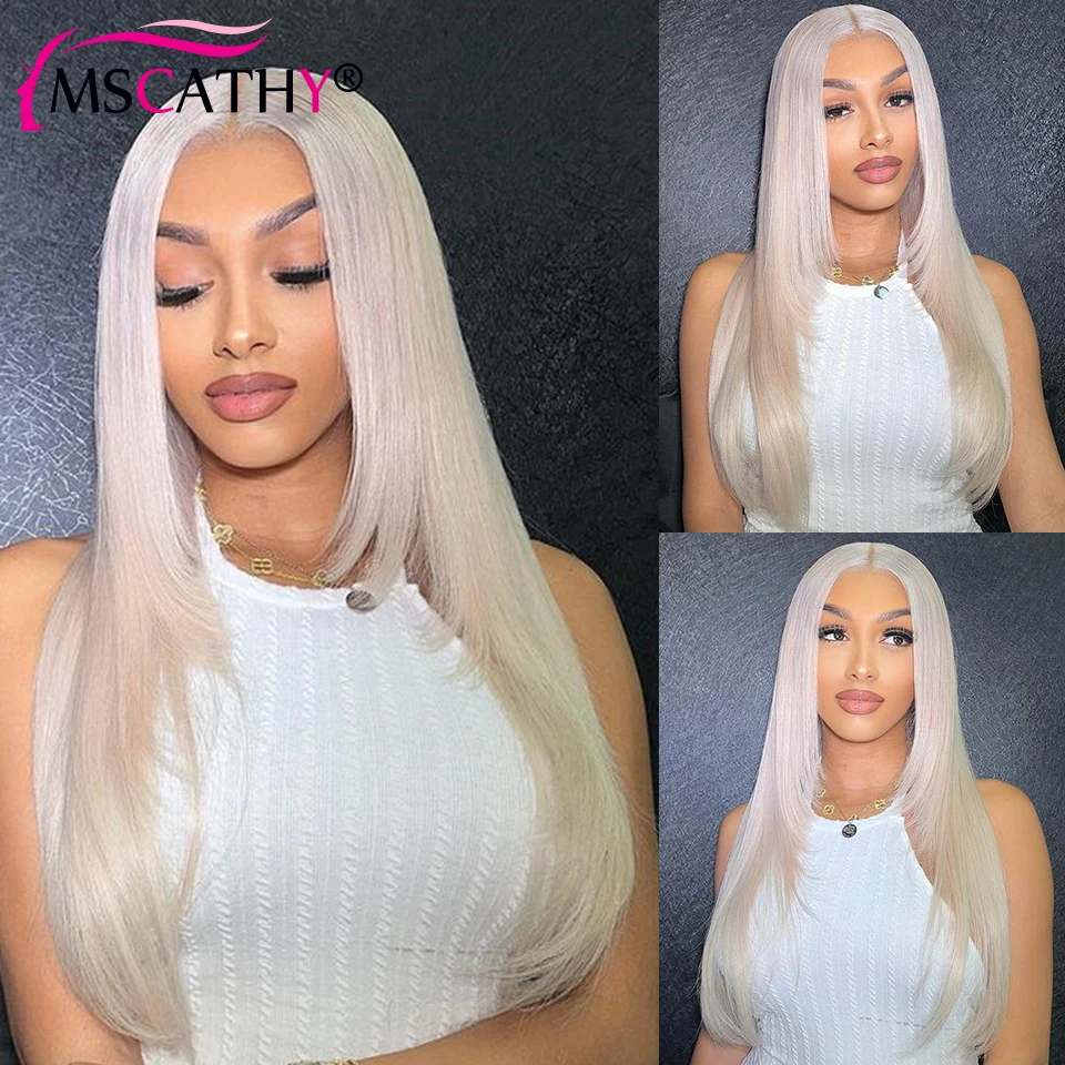 Pink Colored Layered Lace Front Wig Brazilian Platinum Ice Blonde Virgin Human Hair Wigs For Women Hd Transparent Lace Front Wig