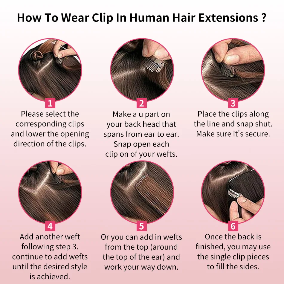 Straight Clip In Human Hair Extensions 7 Pcs/Set Full Head Brazilian Clip Ins Hair 85/120 Grams Clip on Hair Extension for Women