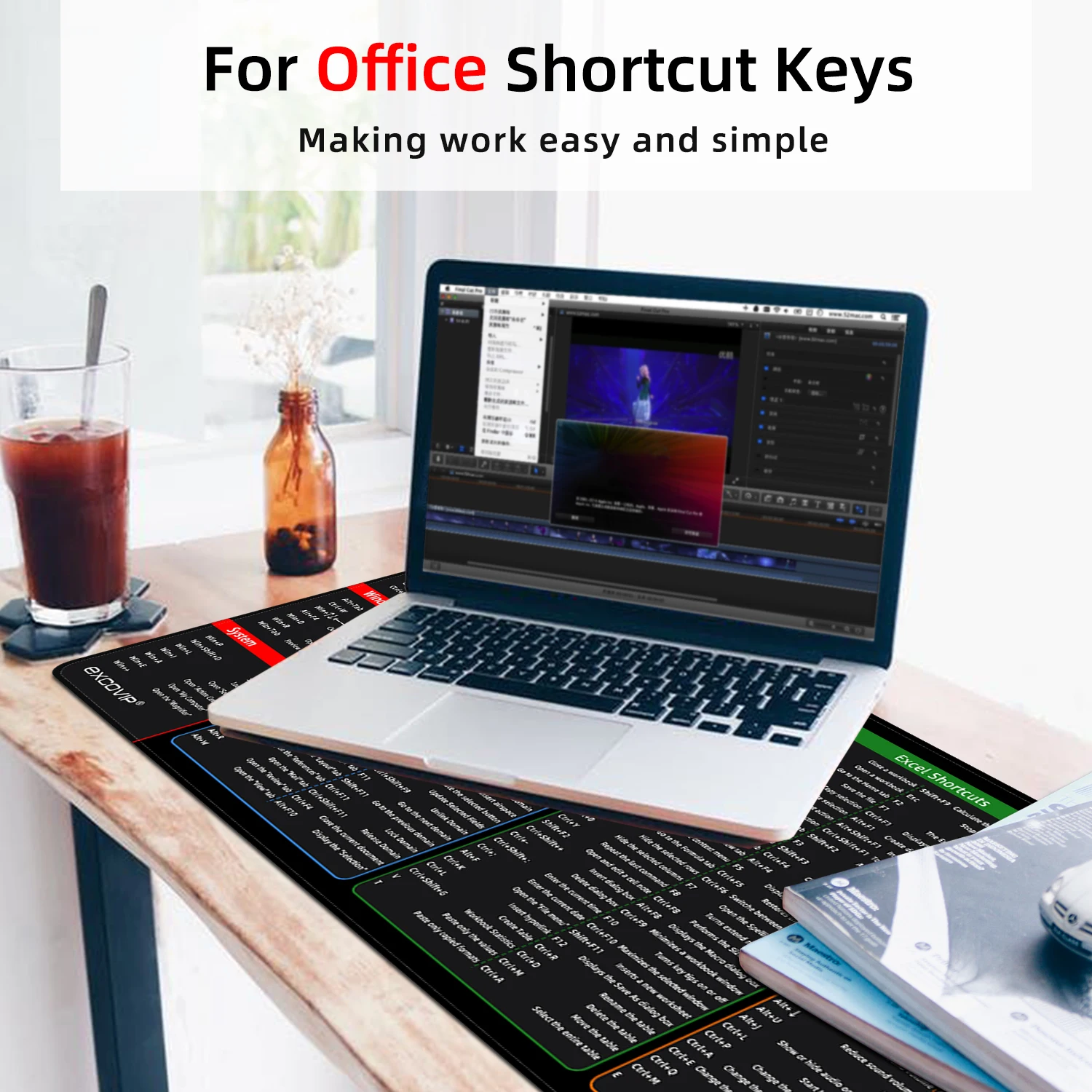 Office Mouse Pad, Excel, Powerpoint, Software, Gaming Desk, Teclado Mousepad