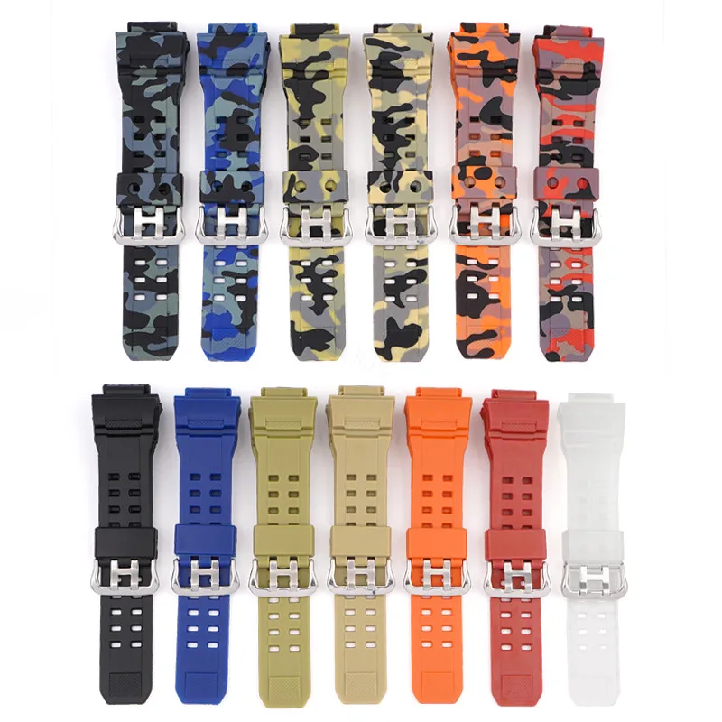 Camouflage Waterproof Resin Silicone Sport Strap for Men - Rubber Watch Band Accessories