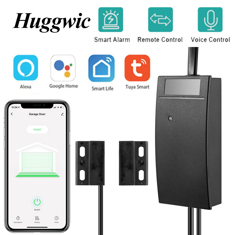 

Смарт-контроллер Huggwic Tuya для открывания Гаражных дверей, Wi-Fi, Bluetooth, беспроводной пульт дистанционного управления, монитор с поддержкой SmartLife, Alexa, Google Home