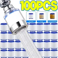 100x ก๊อกน้ํากรองน้ําลบคลอรีนโลหะหนัก Softening Hard Water Bath กรองเครื่องฟอกอากาศ KITCHEN TAP ตลับหมึก 1