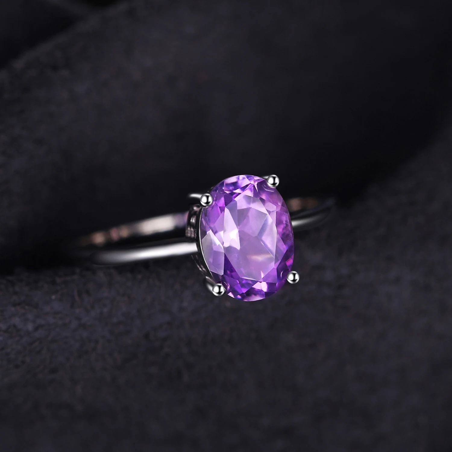 JewelryPalace Silver Ring Rose Gold Yellow Gold Plated Oval Natural Amethyst Citrine Garnet Topaz Peridot 925 Sterling for Women