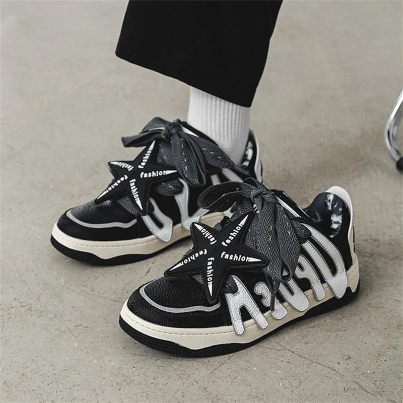 

Мужские кожаные кроссовки винтажный скейтборд Shoes на платформе, унисекс, уличная одежда в стиле хип-хоп, мужские уличные спортивные повседневные туфли, дымчатый стиль