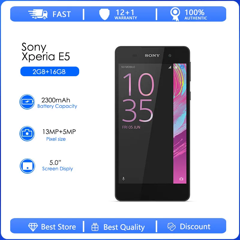 Xperia E5 F3311 Refurbished Original Unlocked 16gb 1.5gb Ram 5.0" 13mp Android 6.0 Mobile Phone Free Shipping - Mobile Phones - AliExpress