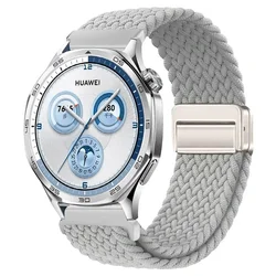 Braided Nylon Loop Strap with Magnetic Buckle 22/20mm - 20mm width (Pearl white)