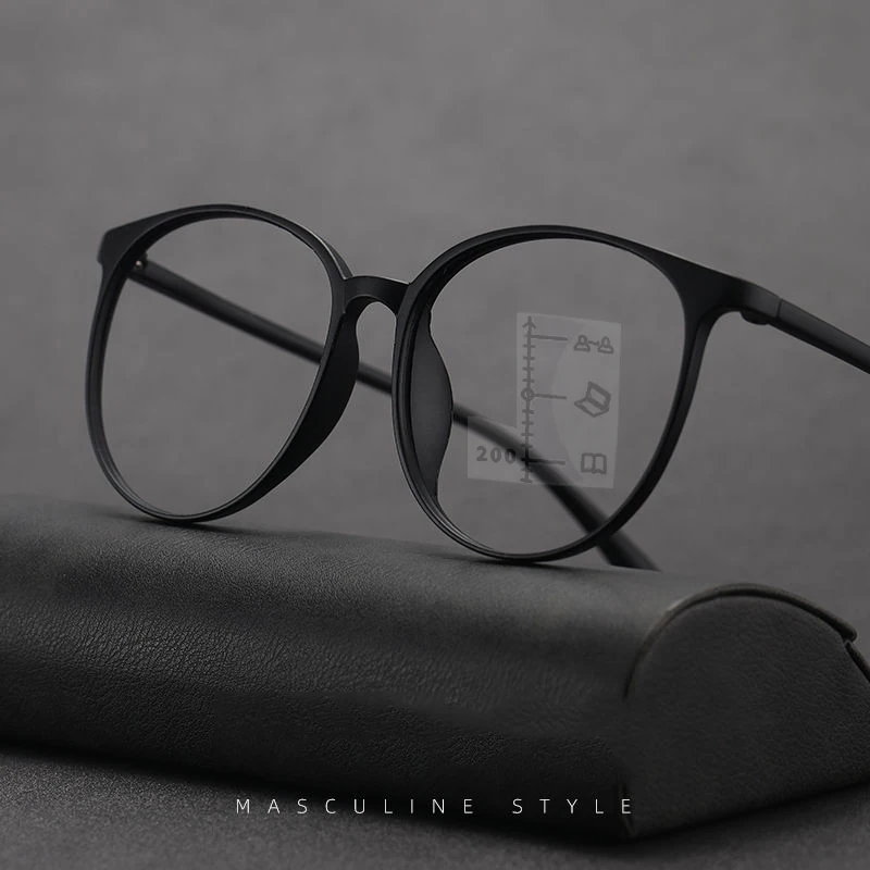 Multifocal Progressive Reading Glasses TR90 Frame Men Women Anti-blue Light Sports Ultralight Bifocal Presbyopia