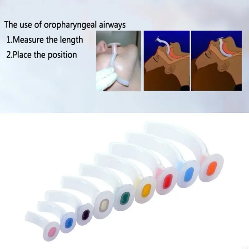 920L 9 Pieces Disposable Patient Air Tube Guide, Mixed, , White, Guedel Color Code, First Aid Airway Tube