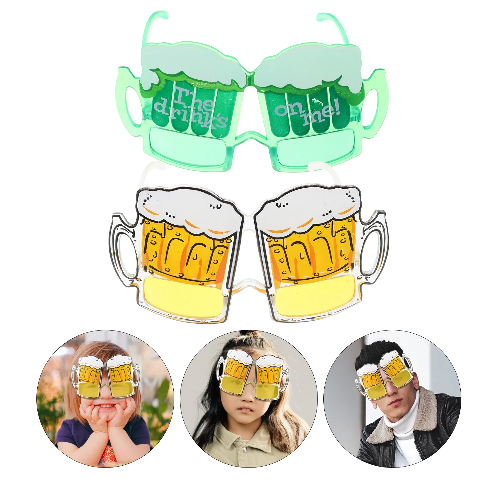 2Pcs 맥주 머그잔 안경 옥토버페스트 파티 소품 독특한 재미있는 안경 사진 축하 액세서리 생일 멋진 드레스