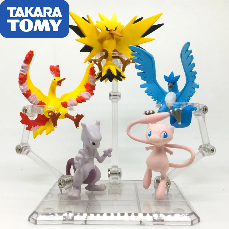 Takara Tomy Articuno Zapdos Moltres Pokemons Action Figure Dolls Small Size  Cartoon Pokemons Anime Figuras Collection