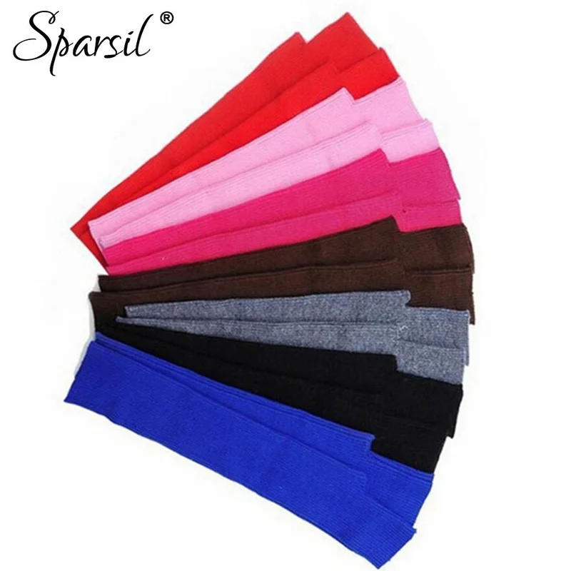Sparsil Women's Winter&Autumn Christmas Cashmere Blend Knitted Long Gloves Solid Color Fashion Warm For Lady Elbow Mittens