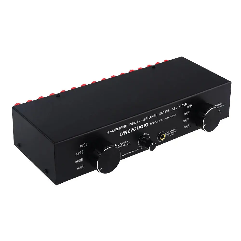 LINEPAUDIO 4 IN 4 OUT Power Amplifier Speaker Selector Switcher Speaker Switch 2