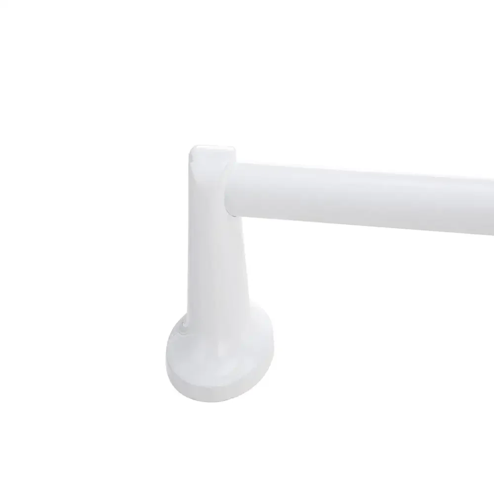 Oval Style 24" Steel Wall Mount Towel Bar Holder White Finish Rust Resistant Accommodates Spa Towels Steel & Zinc 26.69"L x
