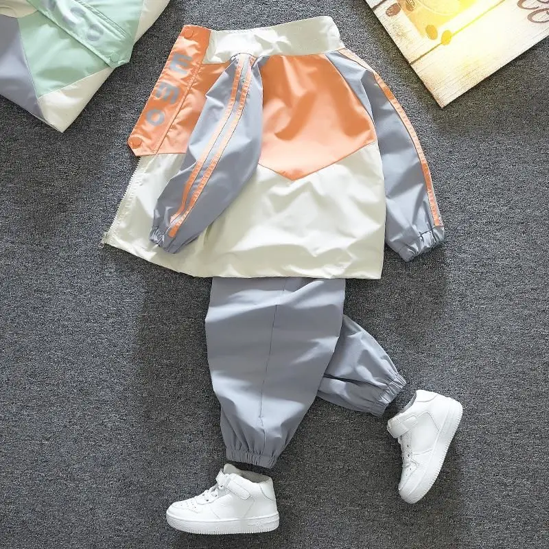 

Демисезонная одежда для маленьких мальчиков и девочек, детская хлопковая спортивная куртка и штаны, комплекты одежды для малышей, детские спортивные костюмы, 2 шт.