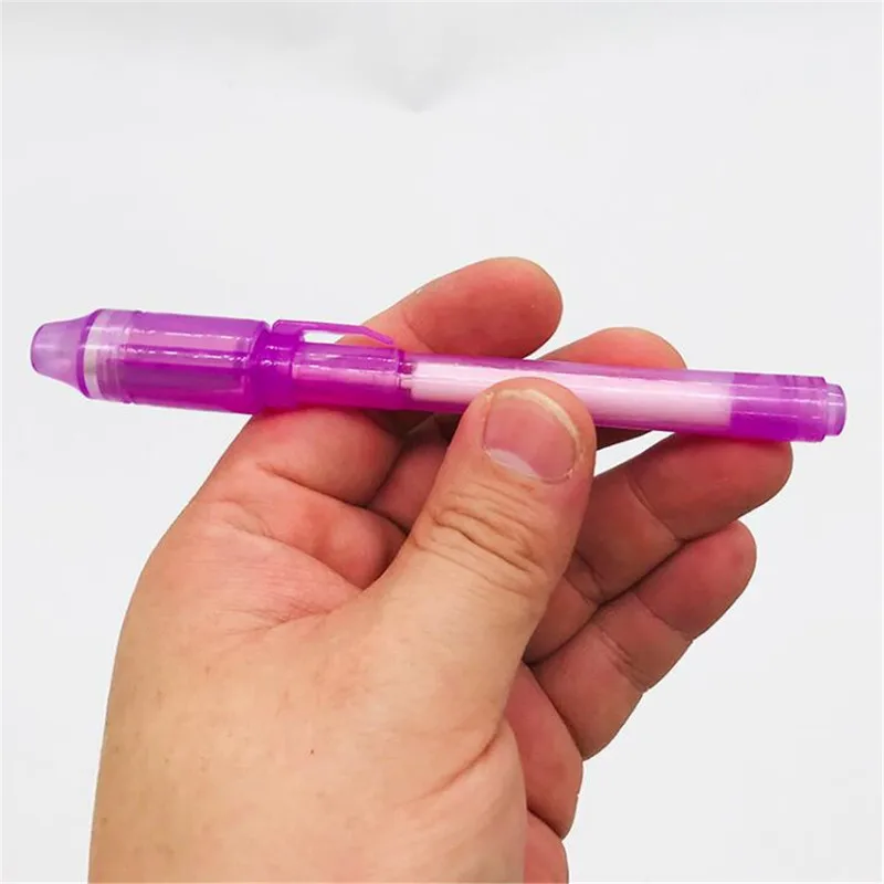 1pcs Highlighter Pen with Invisible Ink Marker Thick Round Tip UV Pen  School Stationery Colorless Pens Office Markeerstiften - AliExpress