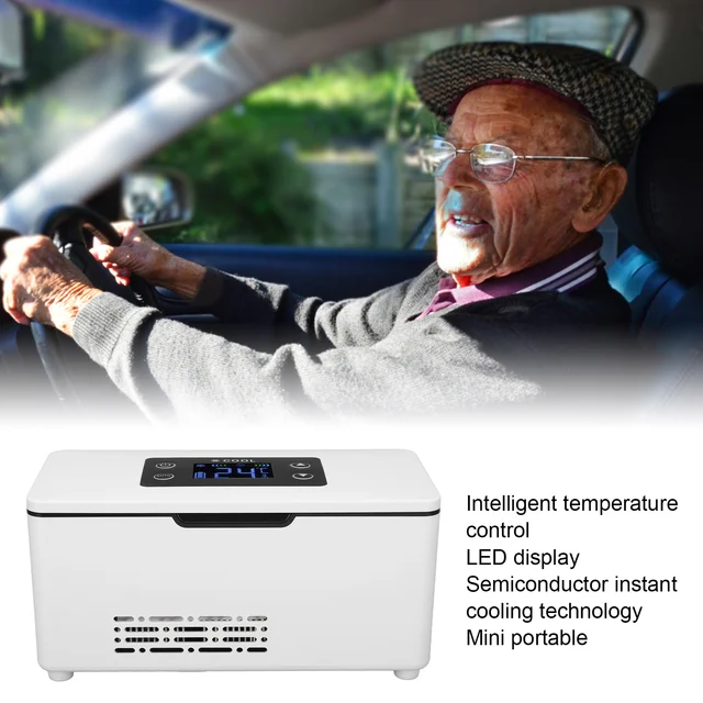 Réfrigérateur de refroidissement à insuline, boîte de réfrigérateur à insuline Rechargeable 10600mAh, température constante, refroidisseur de voiture Portable Reefer 1