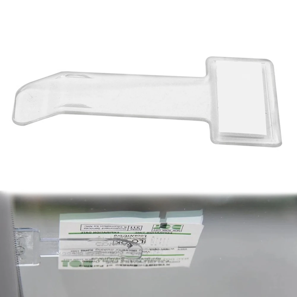 

1/2/5pcs Transparent Car Parking Ticket Permit Holder Clip Sticker Windscreen Receipt Permit Card Fastener Clips Accessories