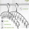 6-20Pegs Stainless Steel Clothes Drying Hanger Windproof Clothing Rack Clips Sock Laundry Airer Hanger Underwear Socks Holder 4