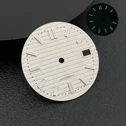 Green Luminous Nautilus Dial and Hands Set for Automatic Movements Replacement Parts (White)