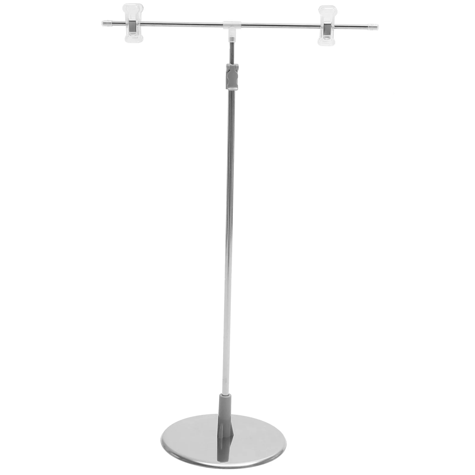 Poster Display Stand Advertisement Holder Stainless Steel T Shape Retractable Advertising Display Stand 40cm advertising pvc gripper super grip sign doble rod holder flag pole scrolling poster display