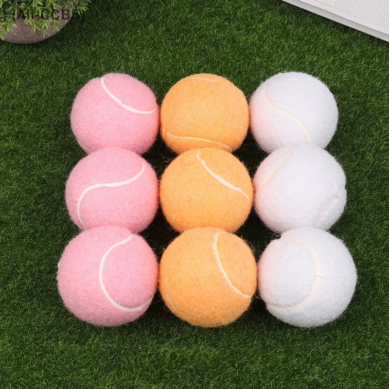 High Stretch Practice Massage Gym Balls 3 Pcs Orange White Pink Wear-resistant Tennis Balls for Beginner for Tennis Balls