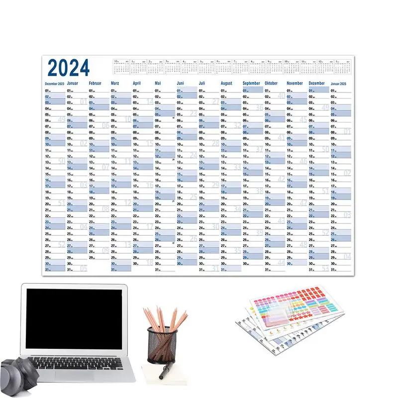 

Full Year Wall Calendar Large Schedule For Wall Full Year Calendar 365 Day Calendar Large Poster Calendar For Academic Work Home