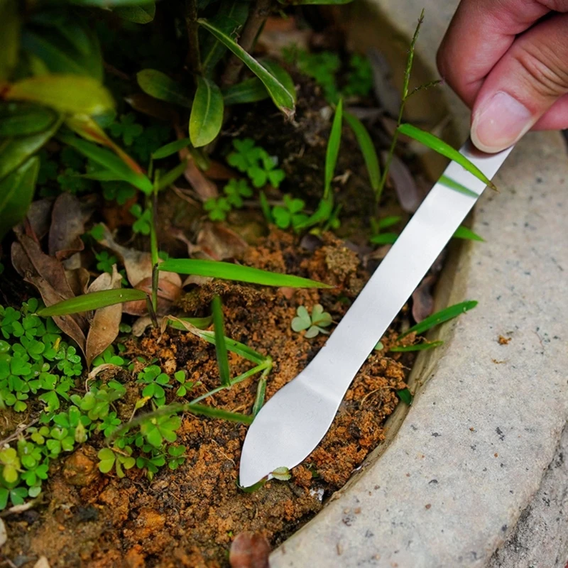 77JA 1/2Pcs Stainless Steel Bonsai Rakes 3 Prong Root Rakes with Spatula Gardening Tool for Indoor and Outdoor Plant Care