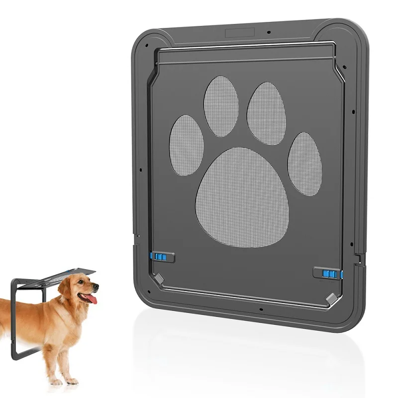 Plastic Pet Door Pet Door Pet Screen Door Kitten Puppy Security Mesh Gate Portable Dog Flap Door ABS Plastic Lockable Easy Install Small House Accessories