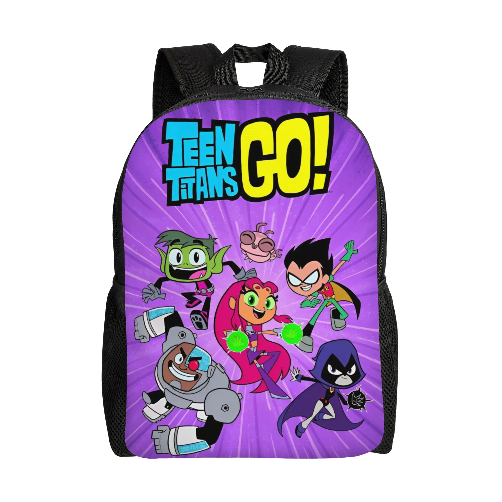 Cartoon Teen Titans Go Backpack for Men Women Cool High School Hiking Travel Daypack Laptop Shoulder Bag with Pocket 1